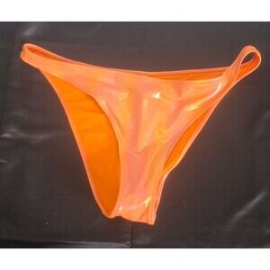 Aerie Orange Cheeky Shimmer Swim Bathing Suit Bottom Large L New